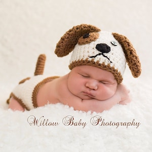 Baby Boy Hat - Baby Girl Hat - Baby Puppy Hat with Optional Diaper Cover