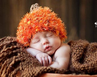 Baby Pumpkin Hat -  Baby Hat  -  Baby Halloween Hat - Baby Thanksgiving Hat - Fall Hat  Great Colors - Baby Boy Hat Baby Girl Hat