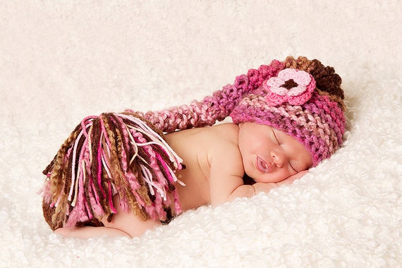 Baby Hat Baby Girl Hat Soft and Chunky Baby Stocking Hat Shades of