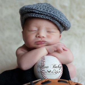READY Baby Hat - Baby Boy Hat - Baby Newsboy Hat - Optional Diaper Cover & Bowtie - More Colors