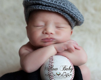 READY Baby Hat - Baby Boy Hat - Baby Newsboy Hat - Optional Diaper Cover & Bowtie - More Colors