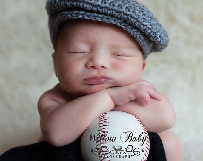 READY Baby Hat Baby Boy Hat Baby Newsboy Hat Optional Diaper Cover