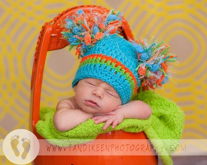 Turkish Style Winter Cap For Baby In Orange Color Size 6 Months to 2 Years