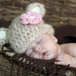 Baby Hat  Baby Boy Hat  -Baby Girl Hat Baby Bear Hat  Made with Soft Mohair Blend Yarn