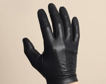 Genuine Sheepskin Leather Driving Gloves Unlined Soft Handwear for Men and Women
