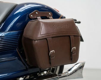 Motorcycle Saddlebags Synthetic Leather Side Bags Cruiser Panniers Pair 14 Inch