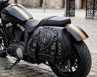 Universal Motorcycle Saddlebags Set Waterproof PU Leather Side Panniers for Custom Bobber Cruiser