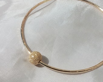 Custom gold filled bangle with accent
