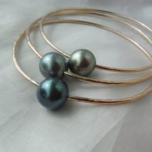 Set of 3 Custom Tahitian Pearl Bangles