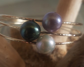 Tahitian and Edison pearl bangle set