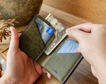 Handcrafted Italian Pueblo Leather Wallet: Slimfold Wallet