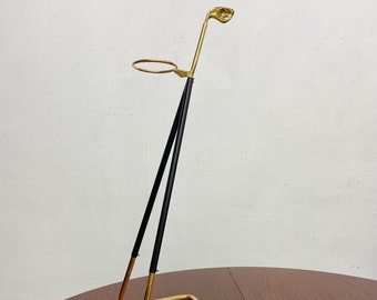 Sculptural Umbrella Holder Polished Brass Italy 1950s Modernist Style Ico Parisi