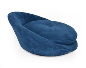 Mid-Century Modern Adrian Pearsall Large Lounge Chair in Blue Velvet Milo Baughman