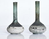 Art Nouveau Pair Cameo Glass Nancy Vases Andre Delatte Daum