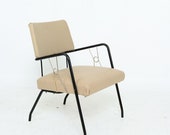 Sculptural Tubular Iron Armchair Mid Century Modern Comfort