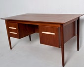 Mid Century Danish Modern Teak Receiving Desk Bookshelf Koford Larsen Era