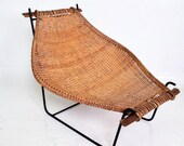 John Risley Wicker Iron Chair, Mid Century Modern