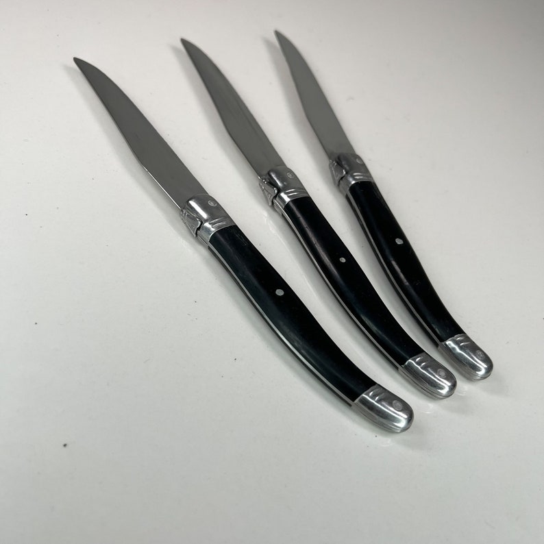 Laguiole Barenthal Black 3 Steak Knives Jean Dubost L'Artet La Table FRANCE image 2