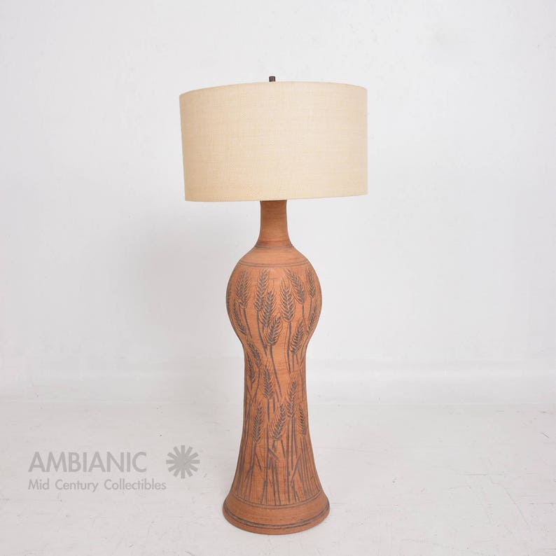 Floor Lamp Wishon Harrel Stoneware Ceramics Mid Century California Modern