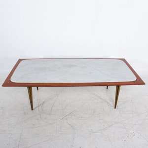 Coffee Table Floating Marble Bronze Legs Eugenio Escudero Mexican Modernism 1950s image 4