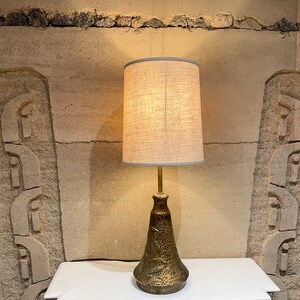 Relief Table Lamp Faux Hammered Bronze in Style of Antoni Gaudi 1970s image 8