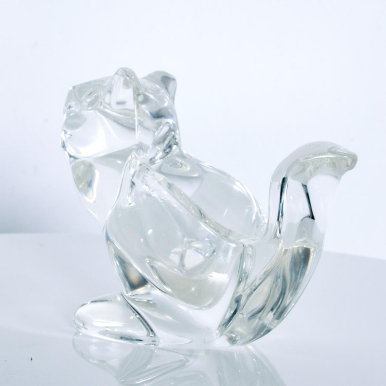 Fancy Squirrel Crystal Glass CANDY Dish Modern 1980s image 8