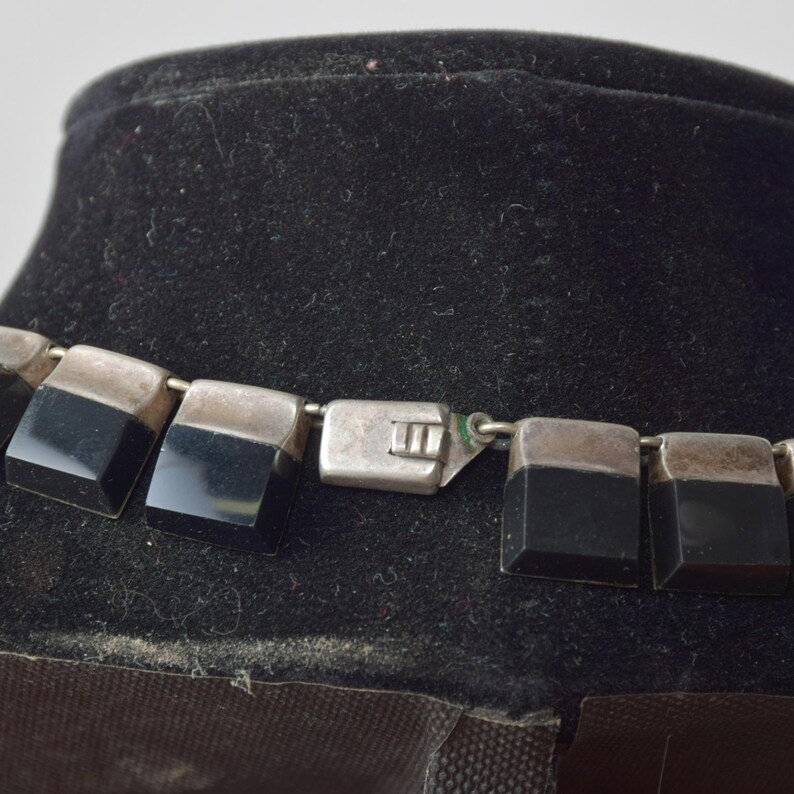 Mexican Modernist Choker Silver & Onyx, TAXCO, After Los Castillo image 9