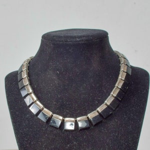 Mexican Modernist Choker Silver & Onyx, TAXCO, After Los Castillo image 4