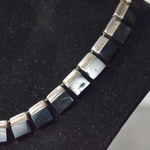 Mexican Modernist Choker Silver & Onyx, TAXCO, After Los Castillo image 6