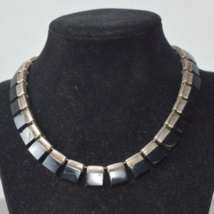 Mexican Modernist Choker Silver & Onyx, TAXCO, After Los Castillo image 1