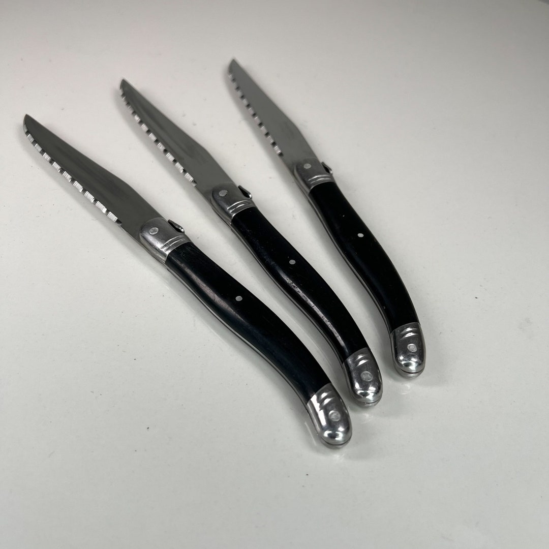 Laguiole Barenthal Black 3 Steak Knives Jean Dubost L'artet La Table