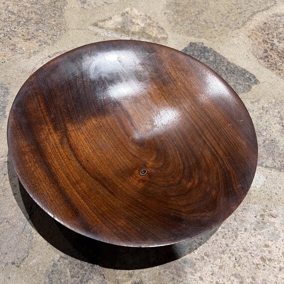 1960s Studio Art Plate Solid Walnut Wood Nakashima Era