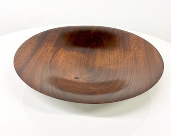 1960s Sculptural Art Plate Solid Walnut Wood Nakashima Era signed