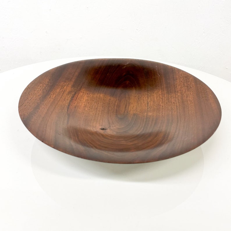 1960s Sculptural Art Plate Solid Walnut Wood Nakashima Era signed image 1