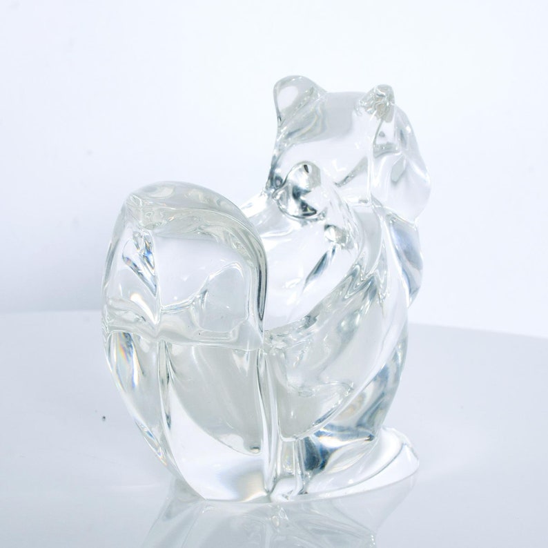 Fancy Squirrel Crystal Glass CANDY Dish Modern 1980s image 10