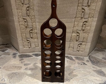 1960s Bottle Shaped WINE Rack in Exotic Woods Don Shoemaker MEXICO