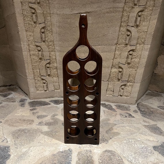 1960s Bottle Shaped Wine Rack Exotic Wood Don Shoemaker Mexico Etsy Denmark