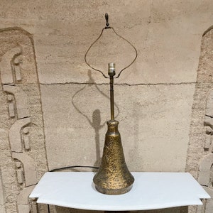 Relief Table Lamp Faux Hammered Bronze in Style of Antoni Gaudi 1970s image 2