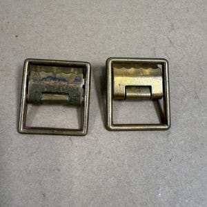 Vintage Two Solid Brass Belt Buckles USA Military