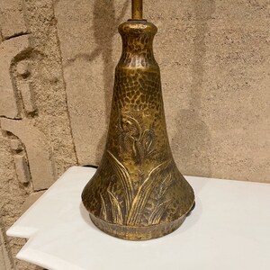 Relief Table Lamp Faux Hammered Bronze in Style of Antoni Gaudi 1970s image 7