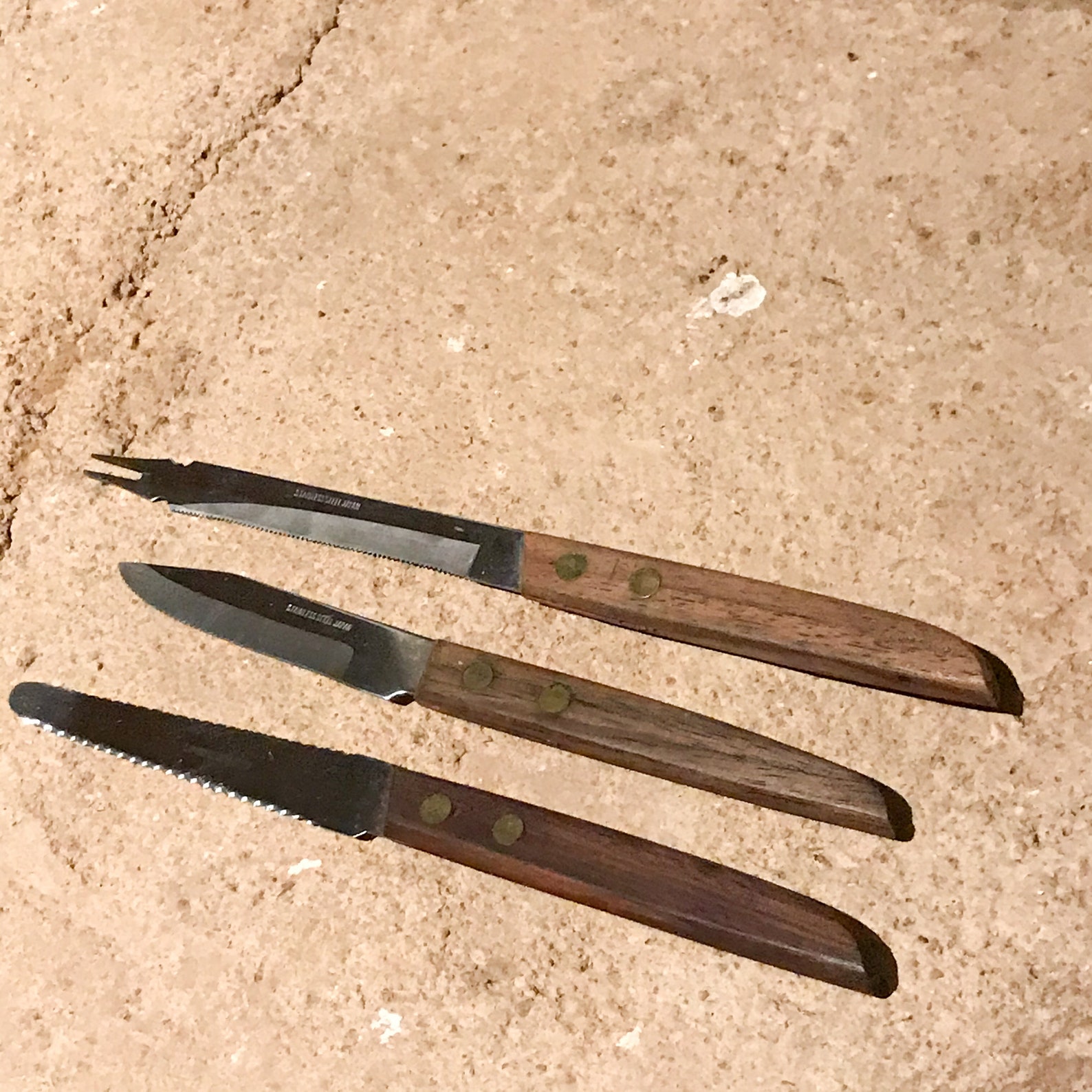 Modern Vintage Japanese Knife Cutlery Set of Three in Rosewood Etsy