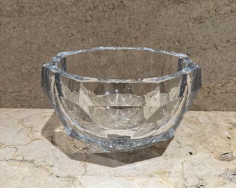 Multi Facet  Crystal Bowl by Mikasa  Platinum Octagon Shape
