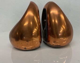 HOLD 1950s Ben Seibel Modern ORB Bookends in Copper for Jenfred-ware Raymor