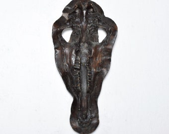 Hippopotamus Head Skull Bronze Sculpture 1980s Modern Art Style of Giacometti