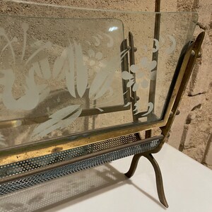 1950s Fontana Arte Magazine Rack Venetian Flower Art Glass Italy image 10