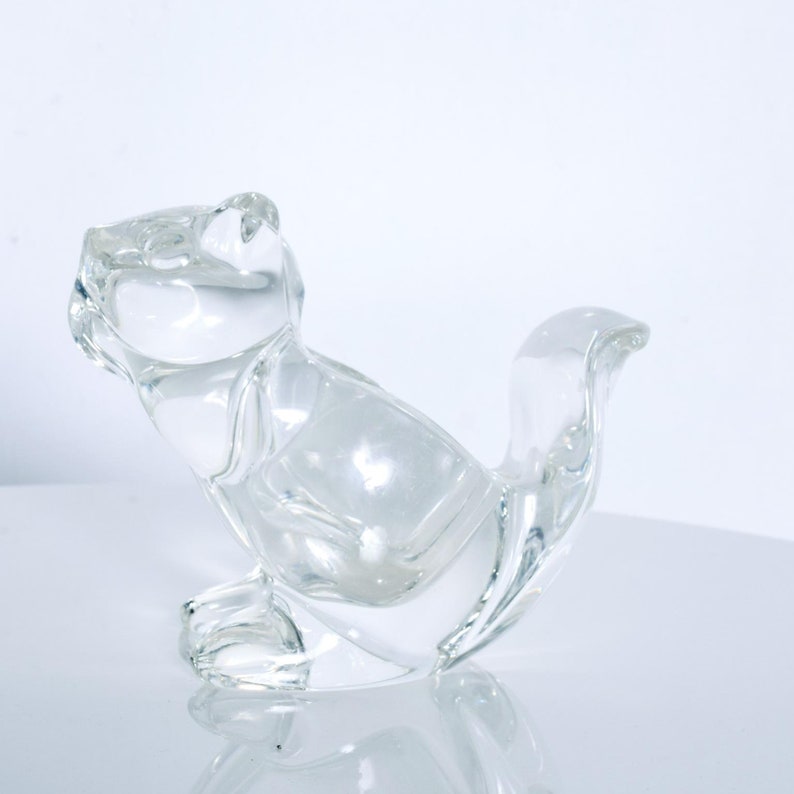Fancy Squirrel Crystal Glass CANDY Dish Modern 1980s image 7