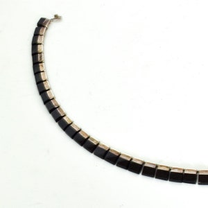 Mexican Modernist Choker Silver & Onyx, TAXCO, After Los Castillo image 2