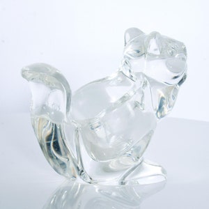 Fancy Squirrel Crystal Glass CANDY Dish Modern 1980s image 2