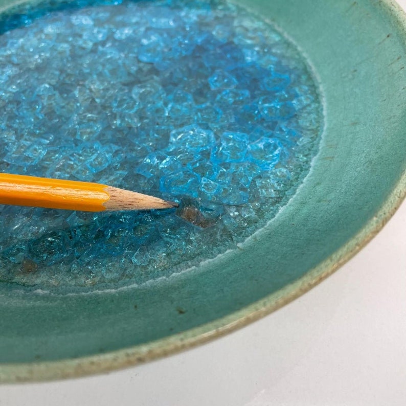 Artist Jade Snow Wong Ceramic Glass Pottery Dish Art in Turquoise San Francisco image 6