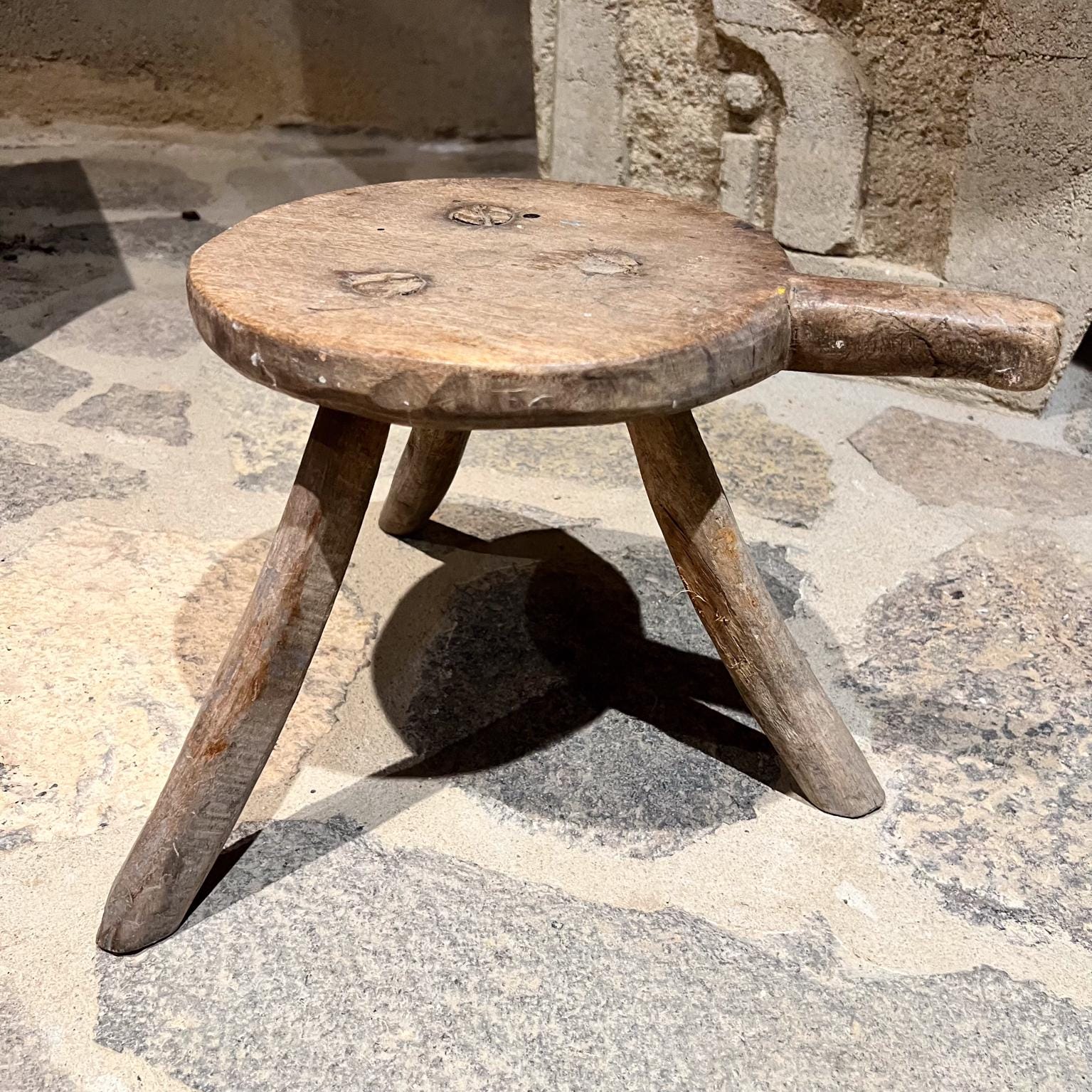 Cowhide and Wood Stool, 1960s France